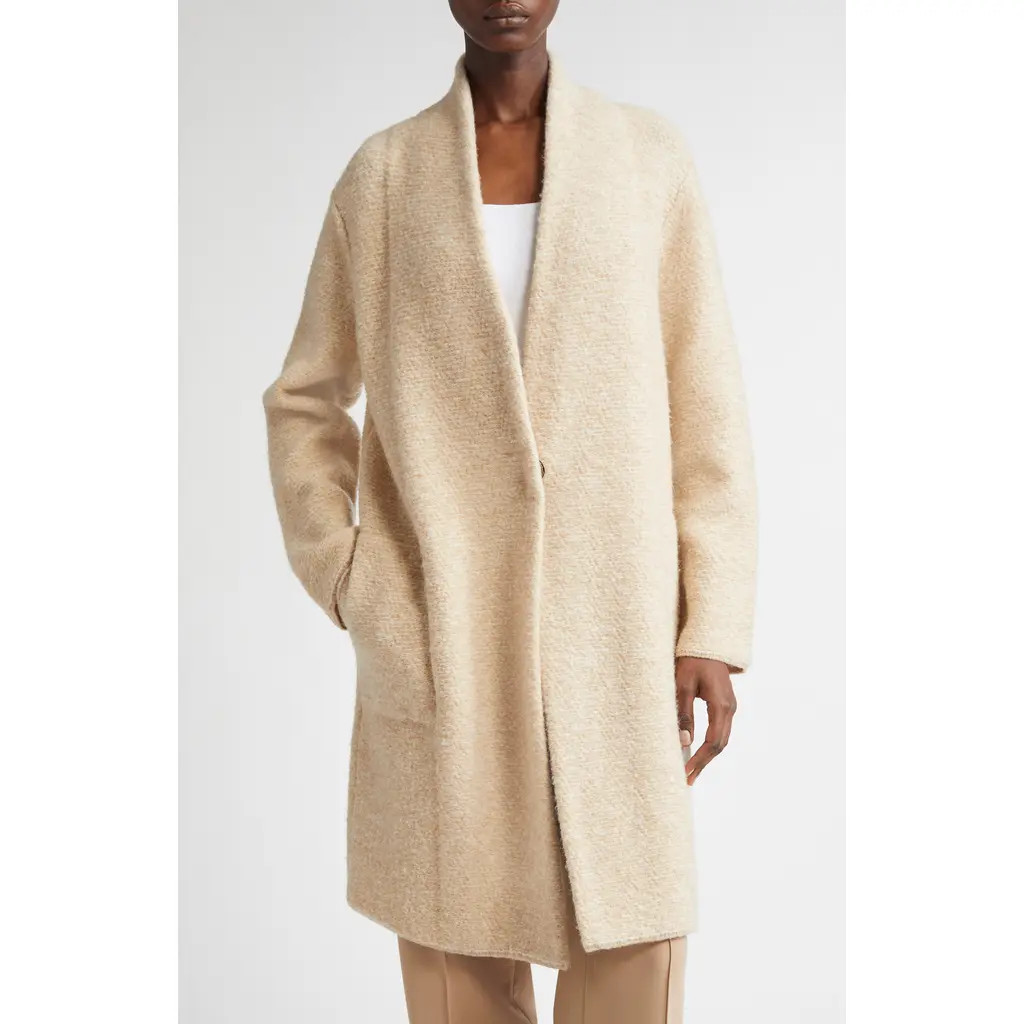 Vince Bouclé Cardigan Coat in Heather Camel/off White at Nordstrom Rack, Size X-Large | Nordstrom Rack