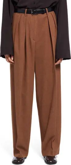 The Row Igor Pleated High Waist Silk & Cashmere Pants | Nordstrom | Nordstrom