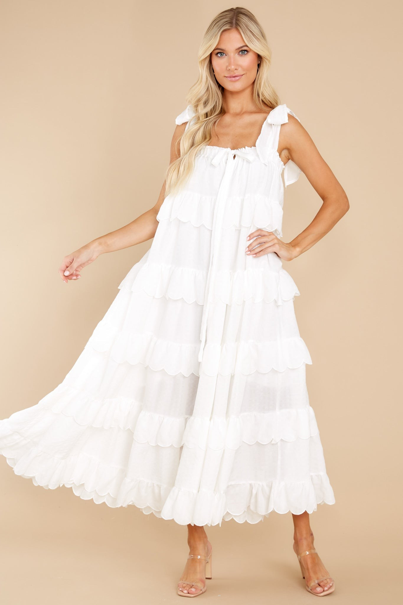 Made To Admire White Gingham Dress | Red Dress 