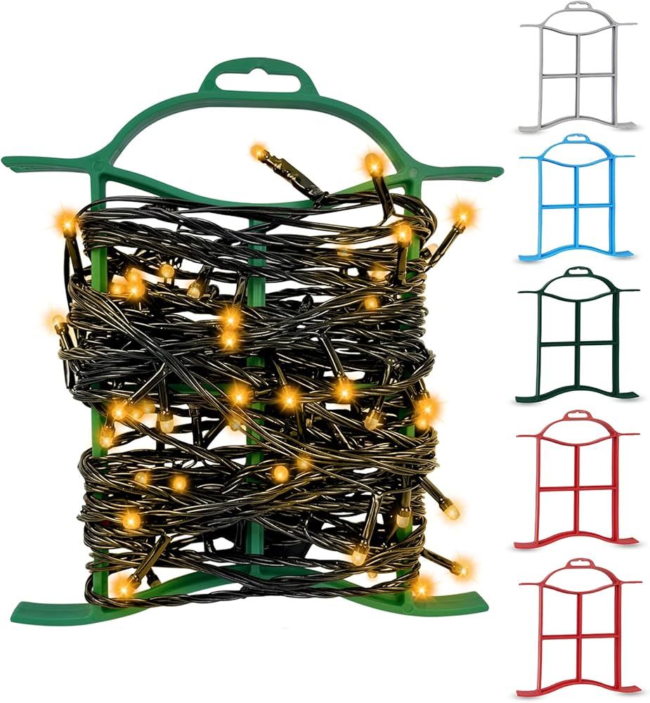 EDSRDUS Set of 6 Light & Cord Wind Up Christmas Light Storage, Strong & Hangable, for Organizing ... | Amazon (US)