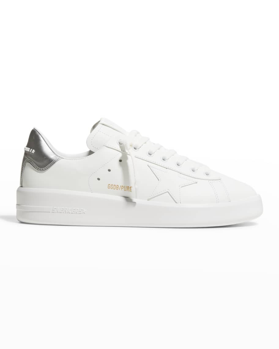 Golden Goose Men's Pure Star Laminated Leather Low-Top Sneakers | Neiman Marcus