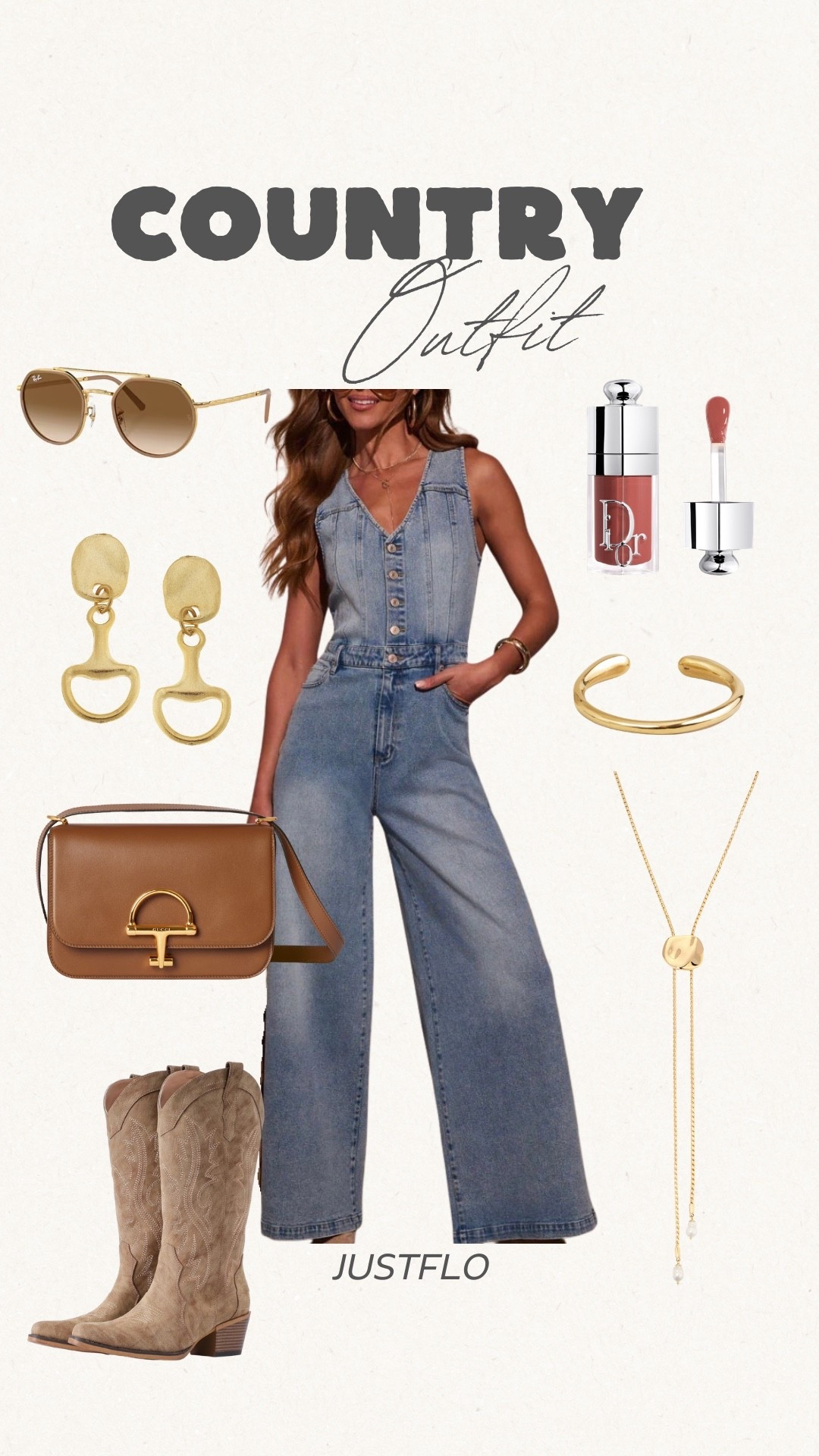 Country concert ready 🤠✨
This denim wide-leg jumpsuit is the moment. It’s flattering, comfy, and gives that easy “I just threw this on but still look put together” vibe. I paired it with neutral suede western boots, a classic structured brown crossbody, oversized sunnies, and gold statement jewelry to elevate the whole look.

Perfect for:
• Rodeo nights
• Country concerts
• Weekend brunch
• Nashville trips
• Casual date nights

The wide-leg fit makes it so comfortable, and the gold accessories warm it up beautifully against the denim. Obsessed with how versatile this entire outfit is — you can dress it up or keep it casual.

Everything is linked in my LTK 🤎 Save this for your next country-inspired outfit and tap to shop!
#Outfit #Fashion #Style #Countryoufit
#LTKStyle #LTKFinds #CountryStyle #WesternChic #DenimStyle #LTKUnder100 #ConcertOutfit #NashvilleStyle #NeutralStyle #JustFloFinds

#LTKootd #LTKBeauty #LTKTravel