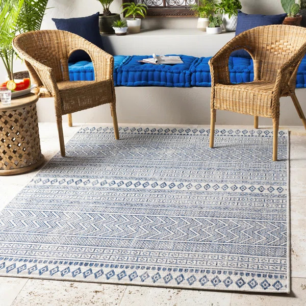 Gunter Power Loom Denim/Gray Rug | Wayfair North America