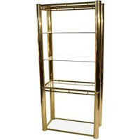 Mid Century Milo Baughman Style Brass Glass Etagere | Etsy (US)