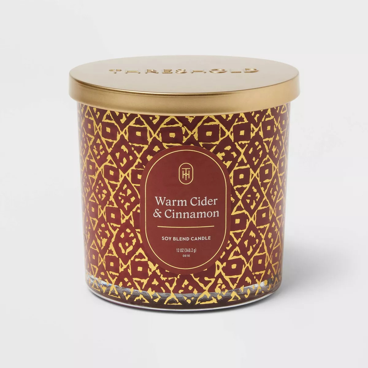 Warm Cider and Cinnamon Jar Candle Red Gold 12oz - Threshold™ | Target