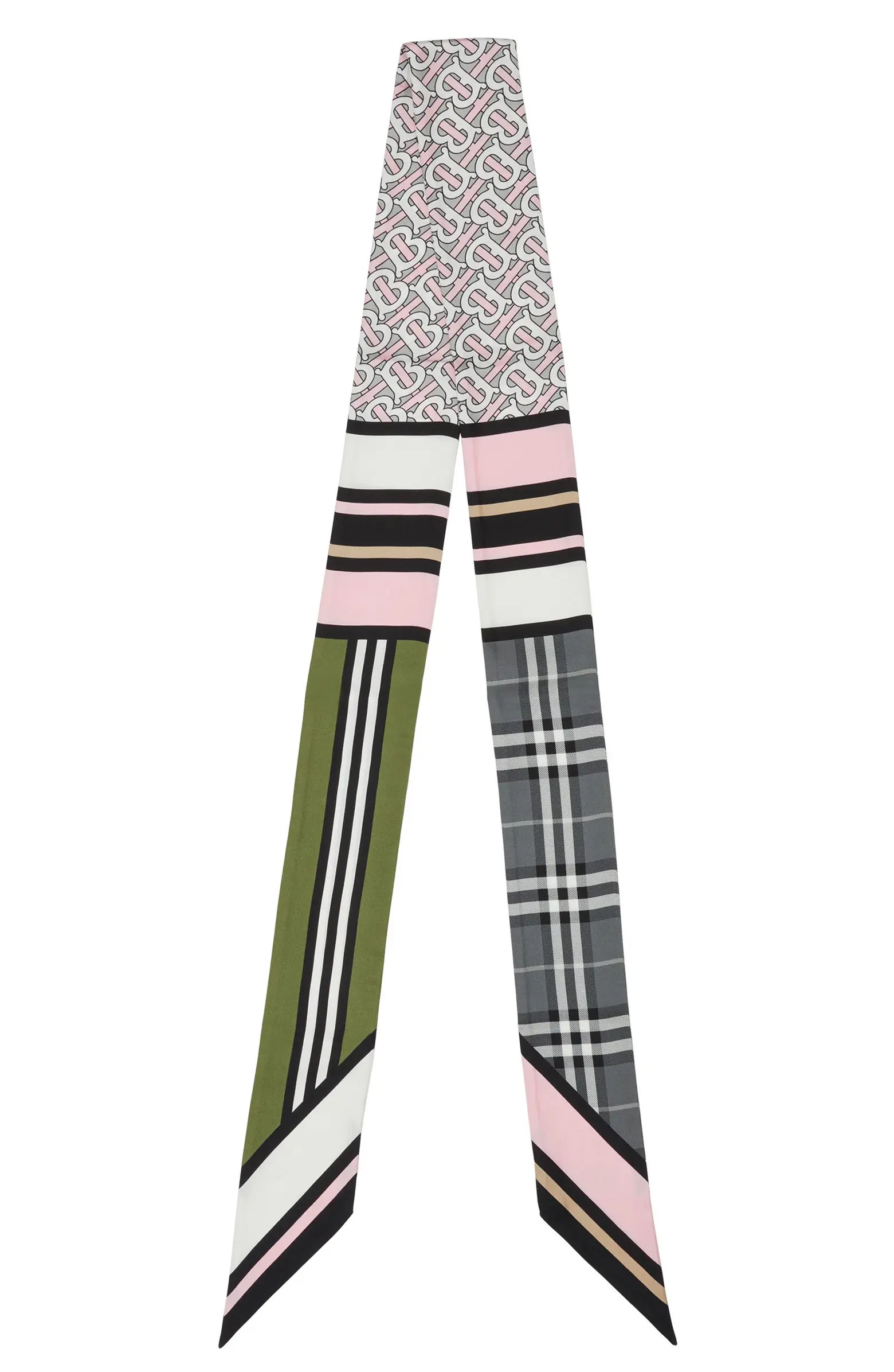 Triple Check TB Monogram Silk Scarf | Nordstrom