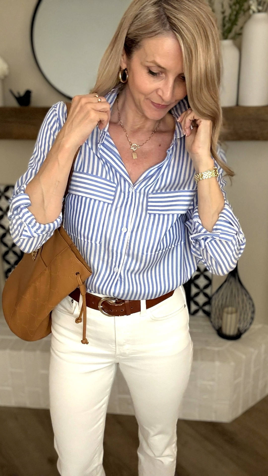 Casual, but elegant summer outfit, also perfect for that European vacation. ✈️ 

#LTKsummervacation #LTKsummeroutfit #LTKstylingtip #LTKelegantstyle #LTKover40 #LTKblouse #LTKstripes #LTKaffordablefashion

#LTKSummerEdit #LTKOver40 #LTKStyleTip