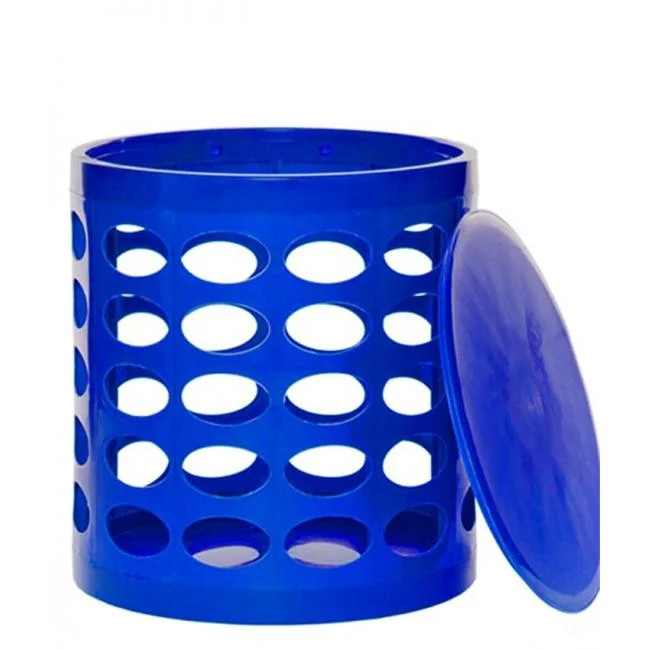 NuSteel TT-103BLV Otto Storage Stool - Round Plastic Storage Ottoman with Oval Perforated Pattern... | Walmart (US)