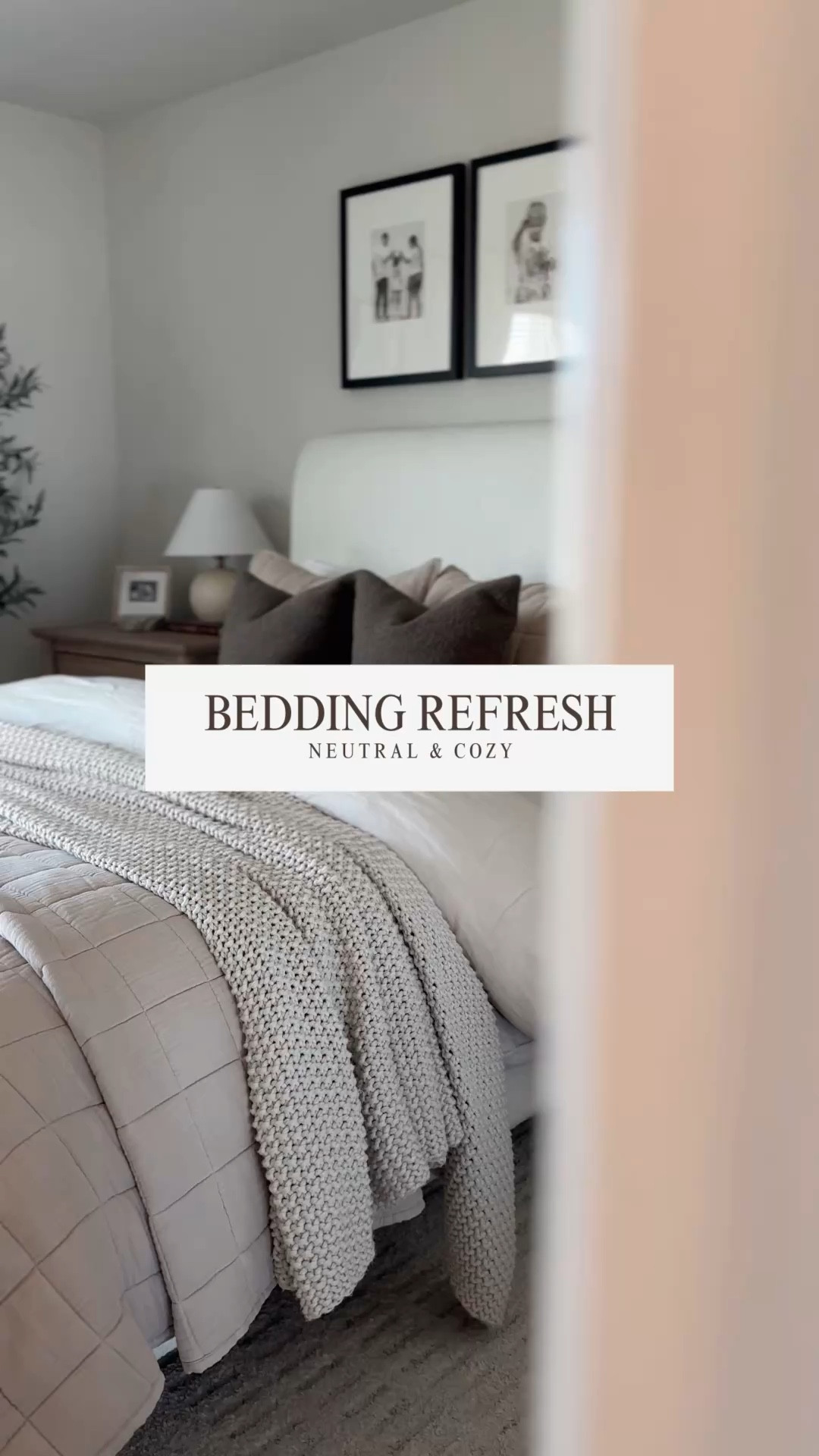 Spring bedroom refresh with cozy neutral layers 🤍

I gave our bedroom a simple neutral bedding refresh, and it completely changed the feel of the space. I love keeping our room calm and cozy with layered neutral bedding, soft textures, and subtle color that still fits our modern organic style.

The Walmart bouclé bed is still one of my favorite affordable finds, and adding fresh bedding layers makes it feel new every season. I also love the antique skinny bench at the end of the bed — the warm wood adds that organic texture that makes the whole room feel more lived-in and cozy.

Keeping the space simple with neutral bedding, textured pillows, warm wood accents, and an olive tree is my favorite way to style a bedroom that feels calm but still intentional.

Everything is linked in my LTK if you’re looking for neutral bedding ideas, layered bedding inspiration, Walmart bouclé beds, modern organic bedroom decor, or simple bedroom refresh ideas.

#neutralbedroom #layeredbedding #bedroomrefresh #modernorganicdecor #bouclebed #walmarthome #cozybedroom #neutralhome #bedroomstyling #organicmodernhome #ltkhome #affordablehomefinds #springbedroom #homedecorideas

#LTKmorningroutine #LTKHome #LTKSaleAlert