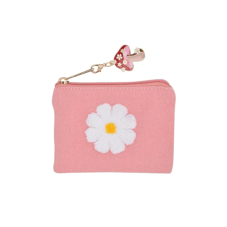 No Boundaries Female Pink Daisy Coin Bag With Charm | Walmart (US)