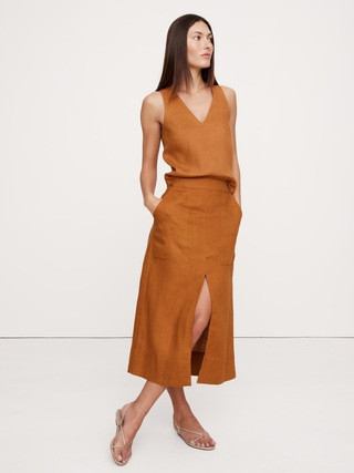Linen Midi Skirt | Banana Republic (US)