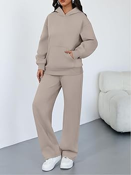 Trendy Queen 2 Piece Lounge Sweat Sets Plus Size Fall Fashion Matching Sweatsuits Wide Leg Pants ... | Amazon (US)