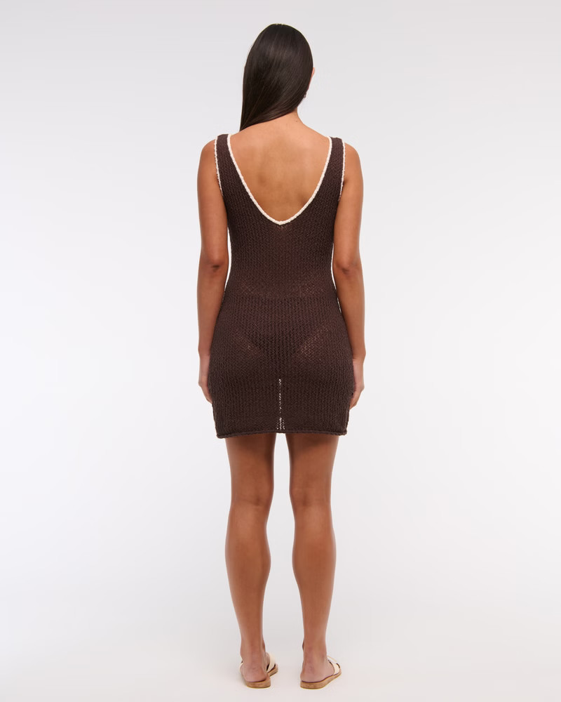 Crochet-Style Mini Dress Coverup | Abercrombie & Fitch (US)