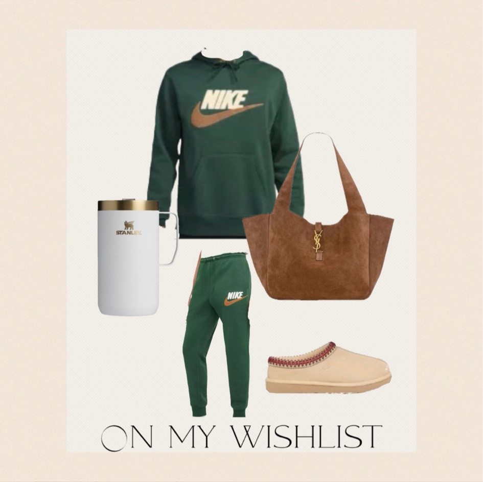 On my wish list 😍 Nike Club Fleece Brushed Chenille Futura Joggers & hoodie  | YSL Lea Bea in Suede | UGG Tasman Slippers in cream | Stanley Fall Refresh Stay Hot Camp Mug

#LTKGiftGuide #LTKActive #LTKHoliday #LTKGiftGuide #LTKActive #LTKHoliday