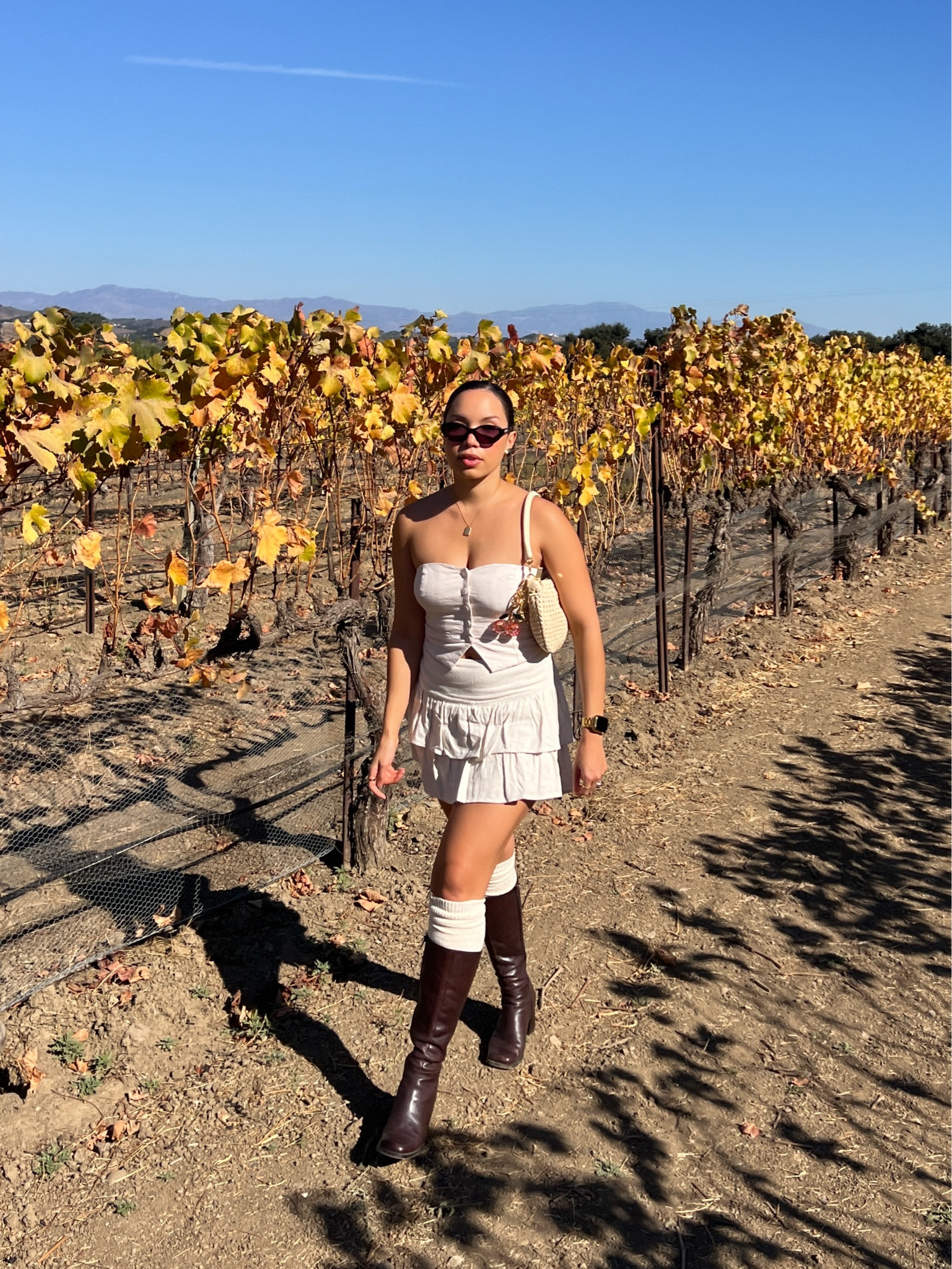 Casual fall outfit, linen can be worn in the fall too! Mini skirt & tall boots combo always hits 🤎🍂 
Use code holidayera at city beach!!

#LTKCyberWeek #LTKSeasonal #LTKSaleAlert