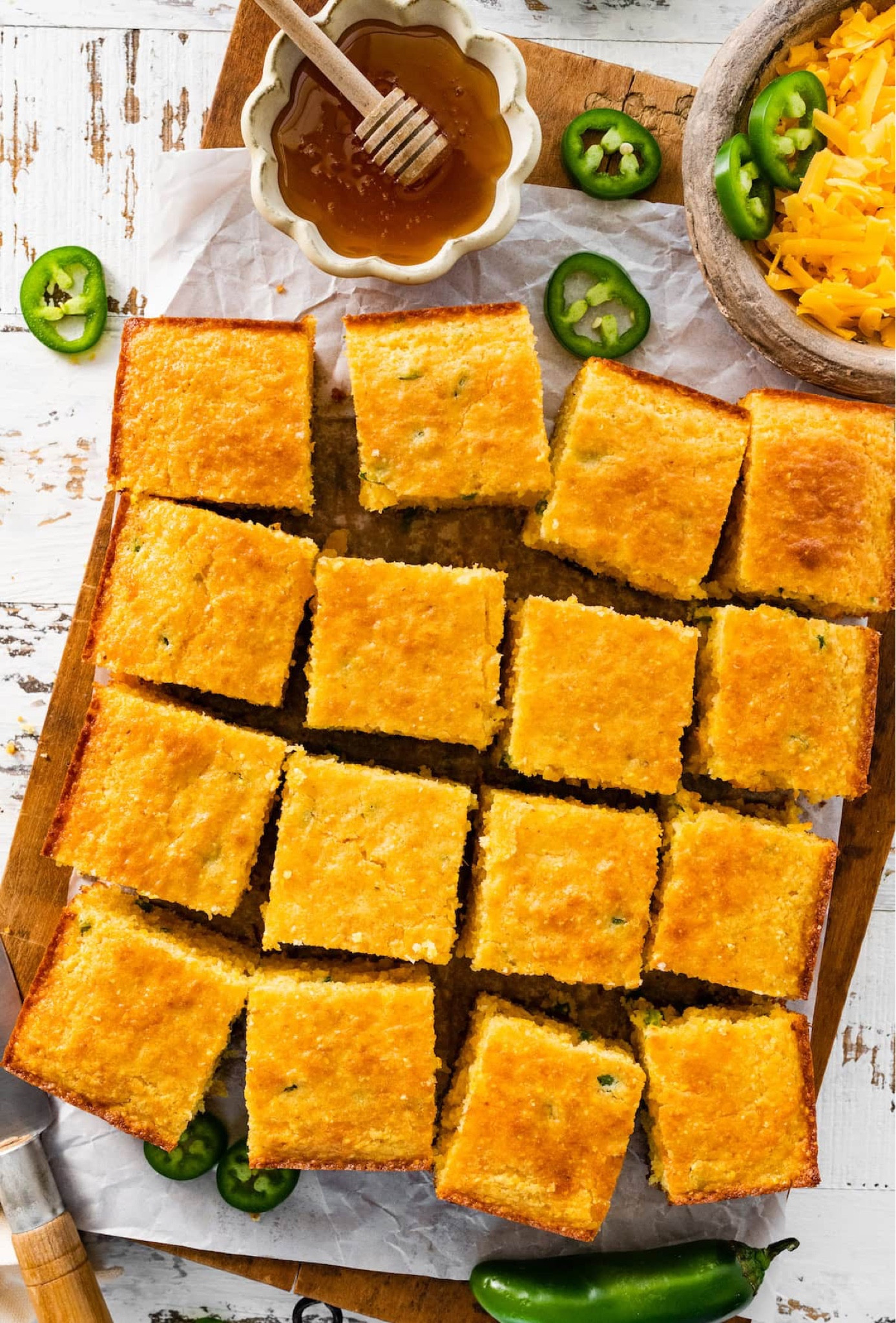 Jalapeño Cheddar Cornbread has a moist, slightly sweet base made from cornmeal, with the addition of diced jalapeños that add a spicy kick. Cheddar cheese is mixed in, contributing a rich, savory flavor. Serve along side a bowl of chili, soup, barbecue, or any meal!

#LTKHome #LTKFindsUnder100 #LTKSeasonal