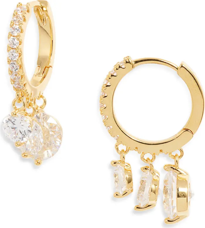 Cascading Cubic Zirconia Huggie Hoop Earrings | Nordstrom