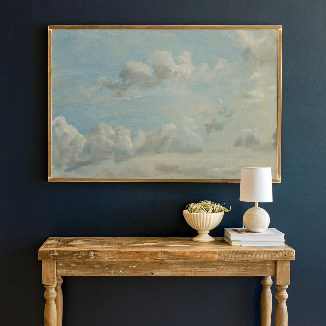 Clouds Wall Art Living Room Wood Sign Cloud Decor Framed - Etsy | Etsy (US)