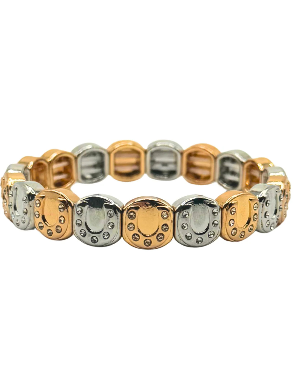 Two-Toned Lucky Horse Shoe Bracelet | La Lumiere NY