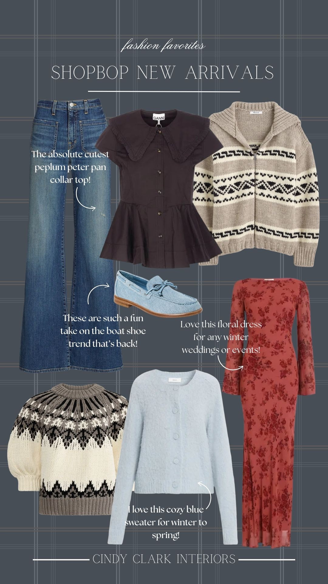 I’m loving these new ShopBop arrivals! The cutest mix of sweaters and blouses for the winter months. The prettiest long sleeve floral overlay dress, and the cutest boat shoes! 