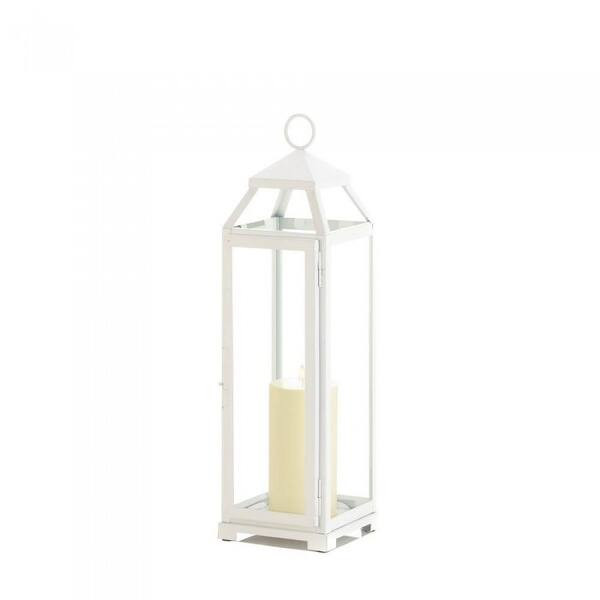 Large Country White Open Top Lantern | Bed Bath & Beyond