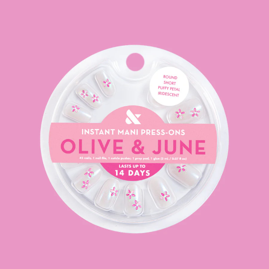 Puffy Petal Iridescent - Press-On | Short | Round | Olive & June