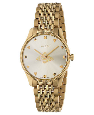 Gucci G-Timeless Gold PVD Stainless Steel Bracelet Watch 36mm - Macy's | Macy's