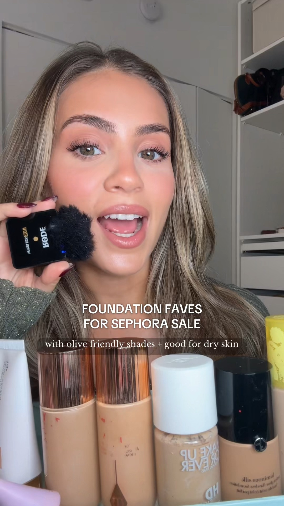 Dry skin / Olive Skin foundation favorites at sephora that i recommend you buy during the #sephorasavingsevent #sephorasale 

Mentioned:

- Tower 28 Beauty sunnydays shade 35 point dume 

- Lancôme teint idole shade 305N 

- makeup forever HD skin hydraglow shade 1N14 

- Armani beauty luminous silk foundation shade 5.75 

- Charlotte Tilbury Hollywood flawless filter shade 2.5 and 4 

- Saie slip tint shade 3.5 

Watch as I swatch these foundation shades That are some of my favorite for light olive skin. these foundations are good for dry combination skin, or skin loving, have a glass skin effect. They stand out amongst the hundreds of foundations that I owned that I would purchase over and over again. Long lasting, skin care infused, smoothing, blurring, and have some of the best shade ranges for light to medium olive skin tones and undertones. 

#foundationreview
#foundation #foundationrecommendations #oliveskin #lightoliveskin #undertone #oliveundertone # #shadematch #foundationmatch #bestfoundation #tintedmoisturizer #spf #holygrailmakeup #foundationswatches

#LTKVideo #LTKSaleAlert #LTKBeauty