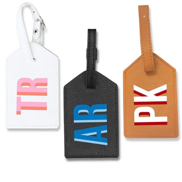 Shadow Monogram Luggage Tag | Sprinkled With Pink