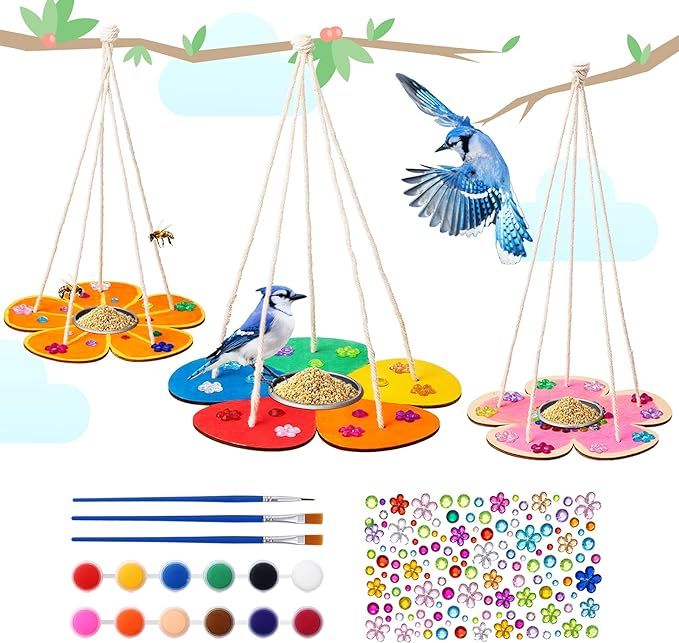 3-Pack Bird Feeders for Kids Arts and Crafts Kit DIY Kids Crafts STEM Learning Outdoor Activities... | Amazon (US)
