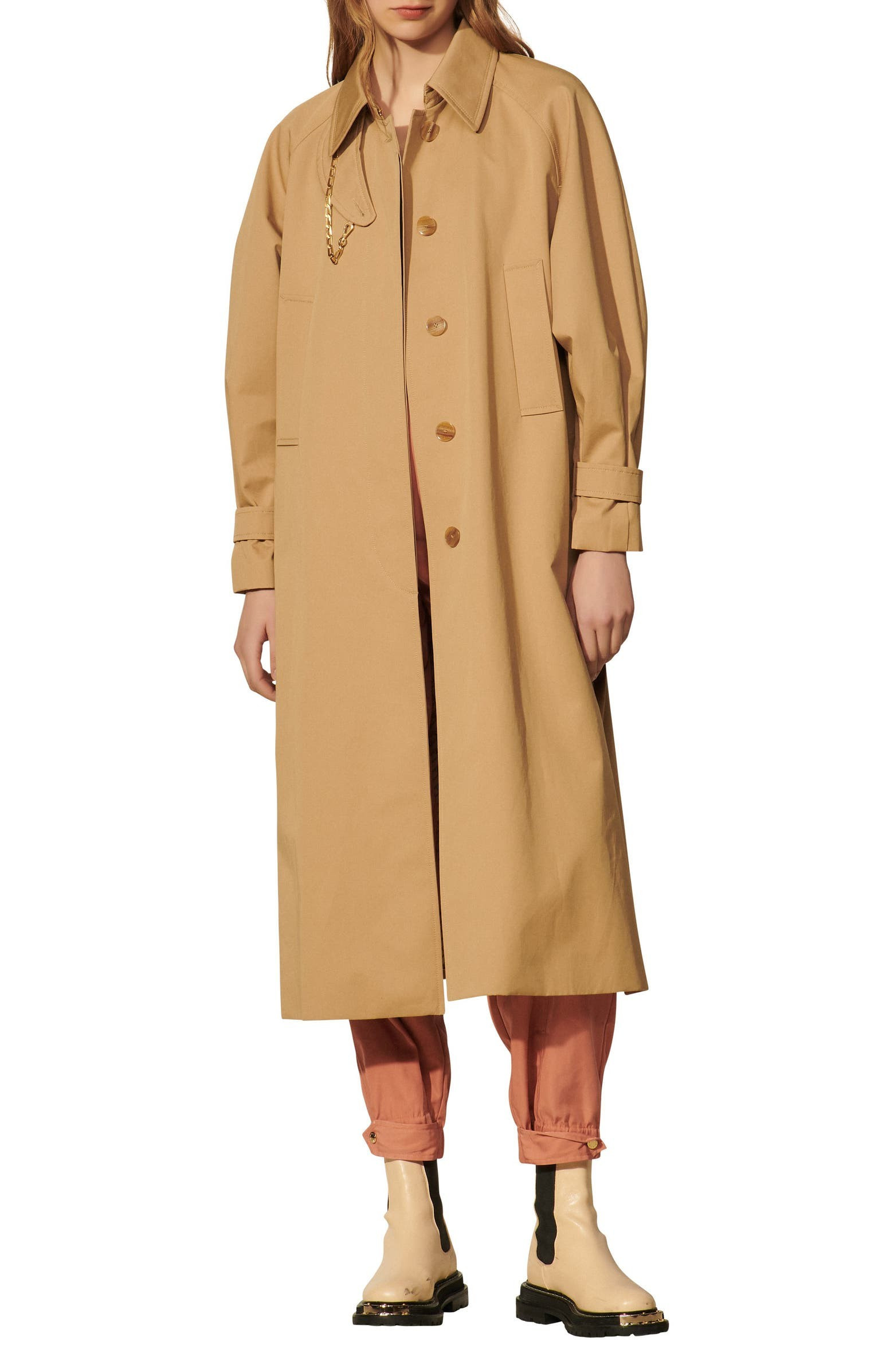 Henri Side Slit Longline Trench Coat | Nordstrom | Nordstrom