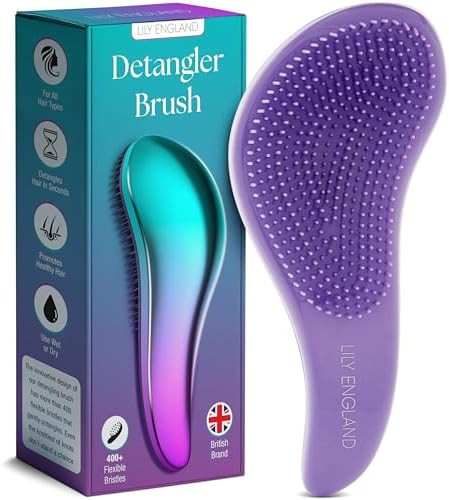 Lily England Detangler Hair Brush for Curly, Thick, Straight & Natural Hair - Gentle Detangling B... | Amazon (US)