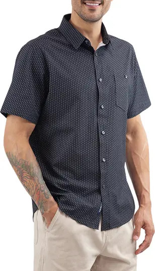 JACHS Classic Fit Short Sleeve Button-Up Tech Shirt | Nordstromrack | Nordstrom Rack