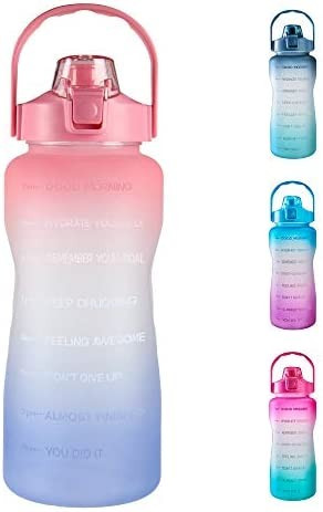 64oz Leakproof Free Drinking Water Bottle with Motivational Time Marker BPA Free for Fitness, Gym... | Amazon (US)