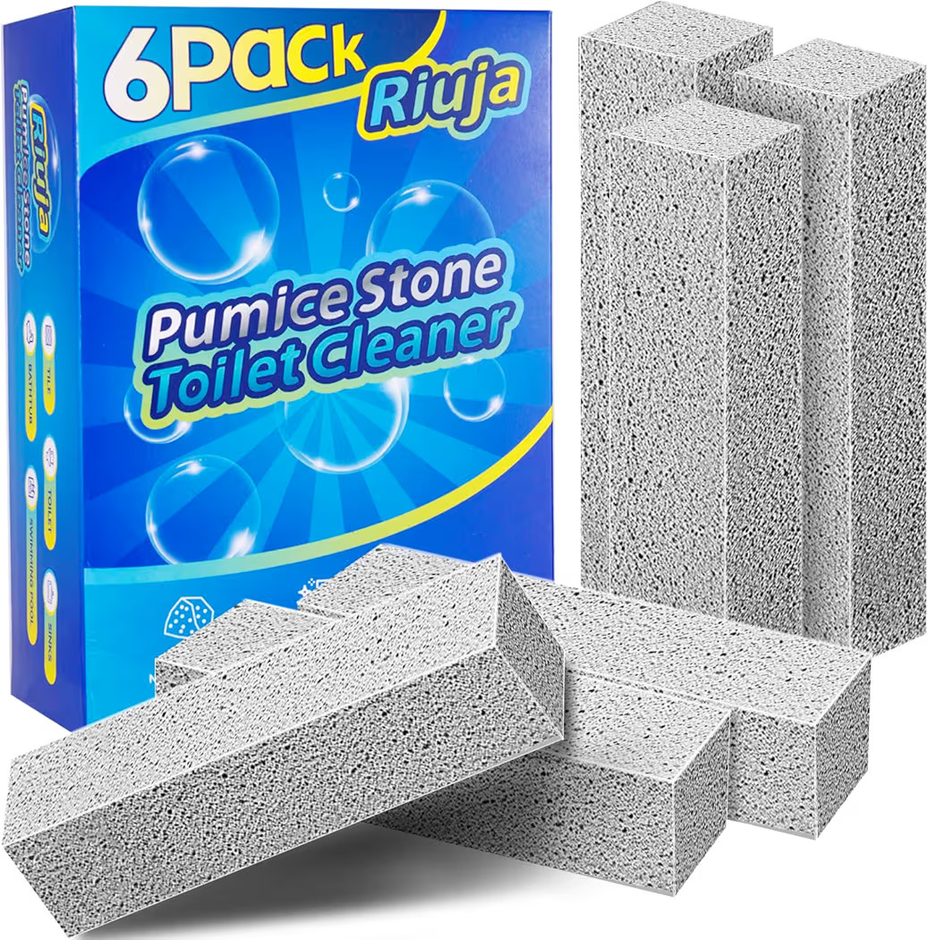 6 Pack Pumice Stone Toilet Bowl Cleaner, Pumice Stone for Cleaning, Powerfully Cleans Toilets, Ba... | Amazon (US)