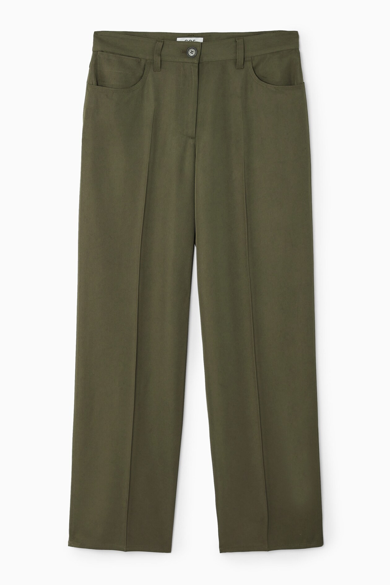 FLIESSENDE GERADE HOSE MIT NORMALER PASSFORM - DUNKLES KHAKI | COS (EU)