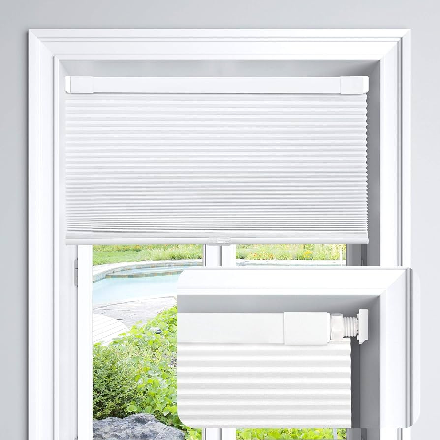 LazBlinds Cordless Cellular Shades, No Tools No Drill Light Filtering Honeycomb Shades Pleated Bl... | Amazon (US)
