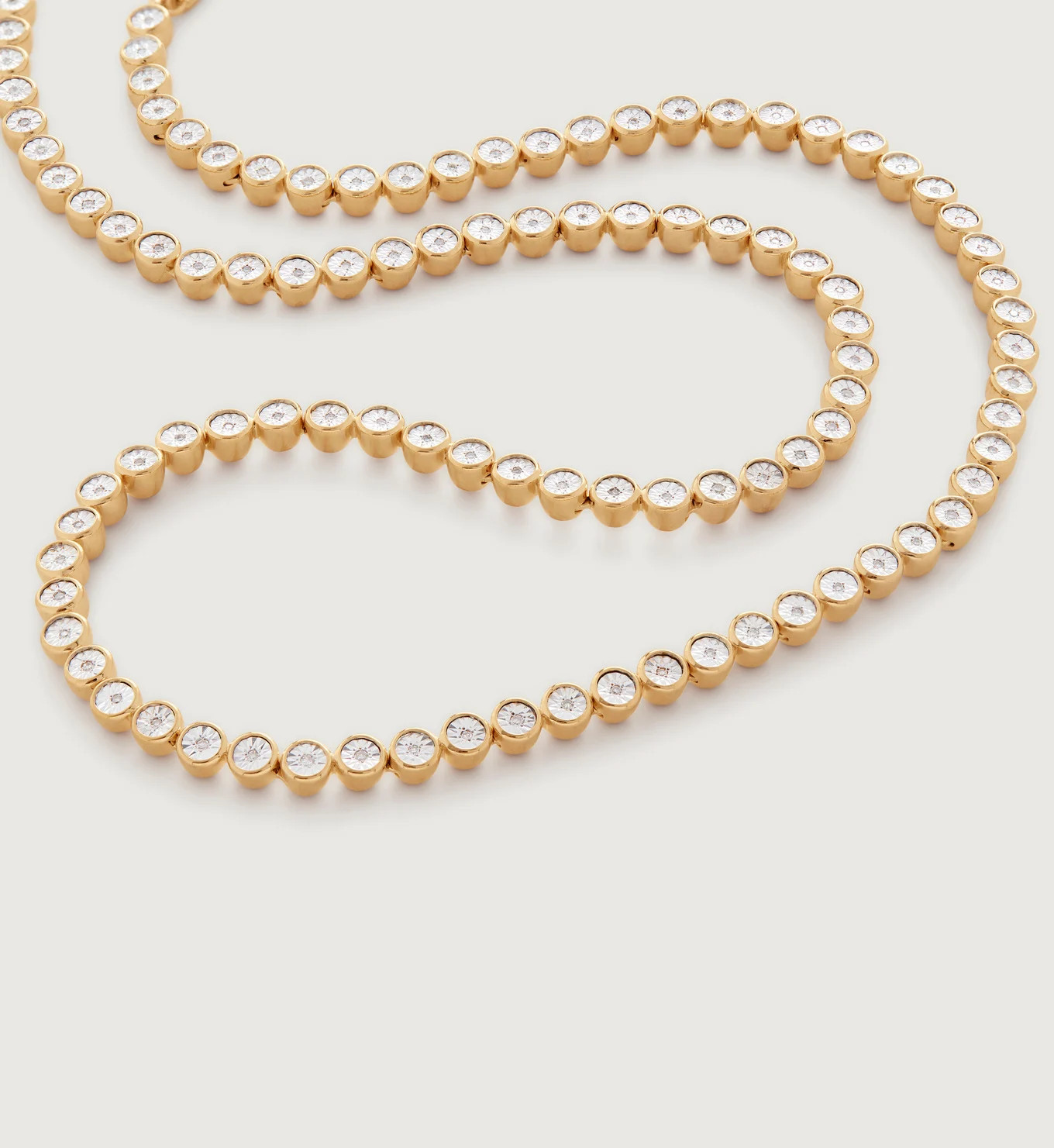 Diamond Essential Tennis Necklace Adjustable 41-46cm/16-18' | Monica Vinader (Global)