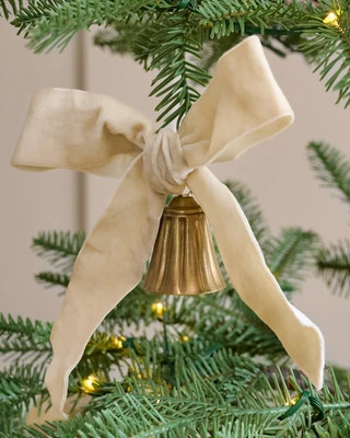 Velvet Bow with Bell Ornament, Set of 6 | Magnolia