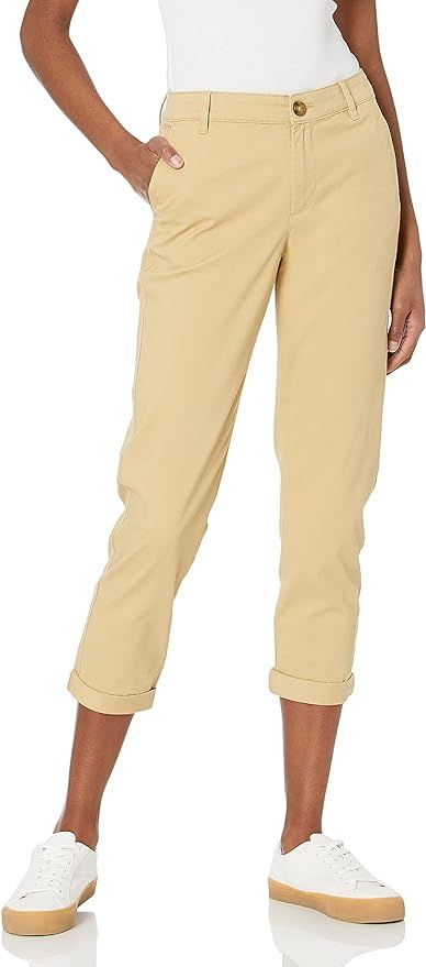 Amazon Essentials Women's Cropped Girlfriend Chino Pant (Available in Plus Size) | Amazon (US)