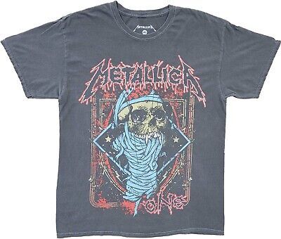 Men's Metallica 1988 One Vampire Skull Throwback Grey Vintage Retro T-Shirt Tee | eBay US