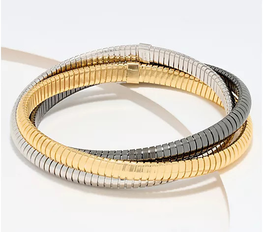 David Markstein Bronze Three Strand Slip-On Tubogas Bracelet - QVC.com | QVC