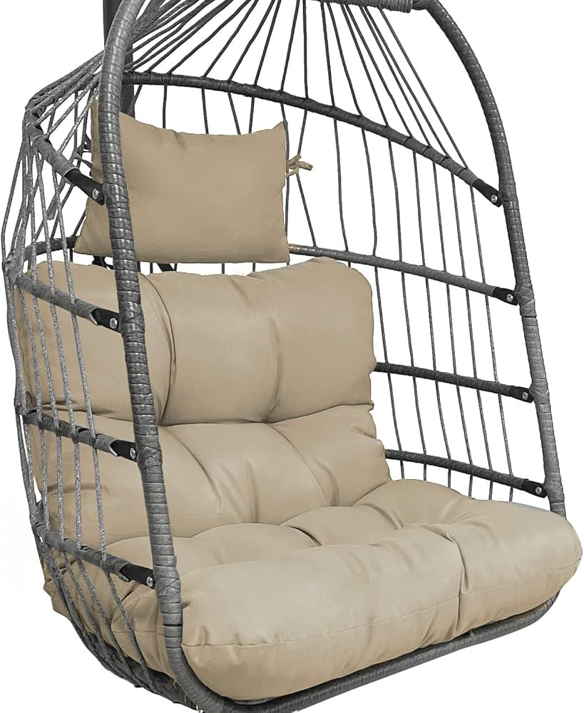 Enipate Outdoor Hanging Egg Chair Cushion, Water-Resistant Tufted Swing Basket Chairs Cushion Pad... | Amazon (US)