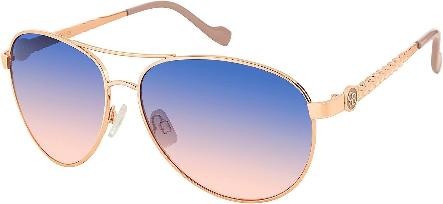 Jessica Simpson J5702 Stylish Metal UV Protective Aviator Sunglasses. Glam Gifts for Women, 59 mm | Amazon (US)