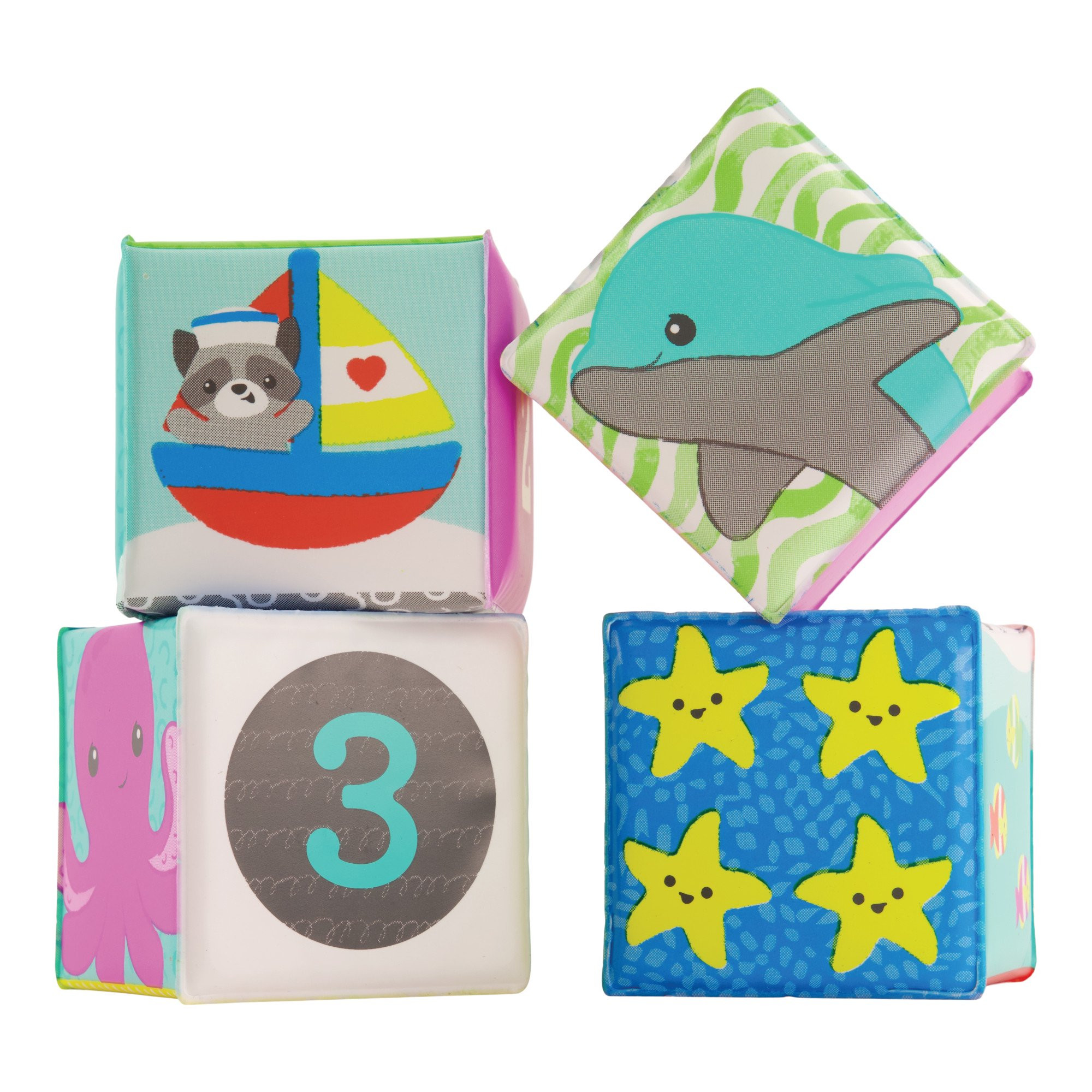 Infantino Colors and Numbers Sea Animals Bath Blocks, 0-12 Months, Multicolor - Walmart.com | Walmart (US)