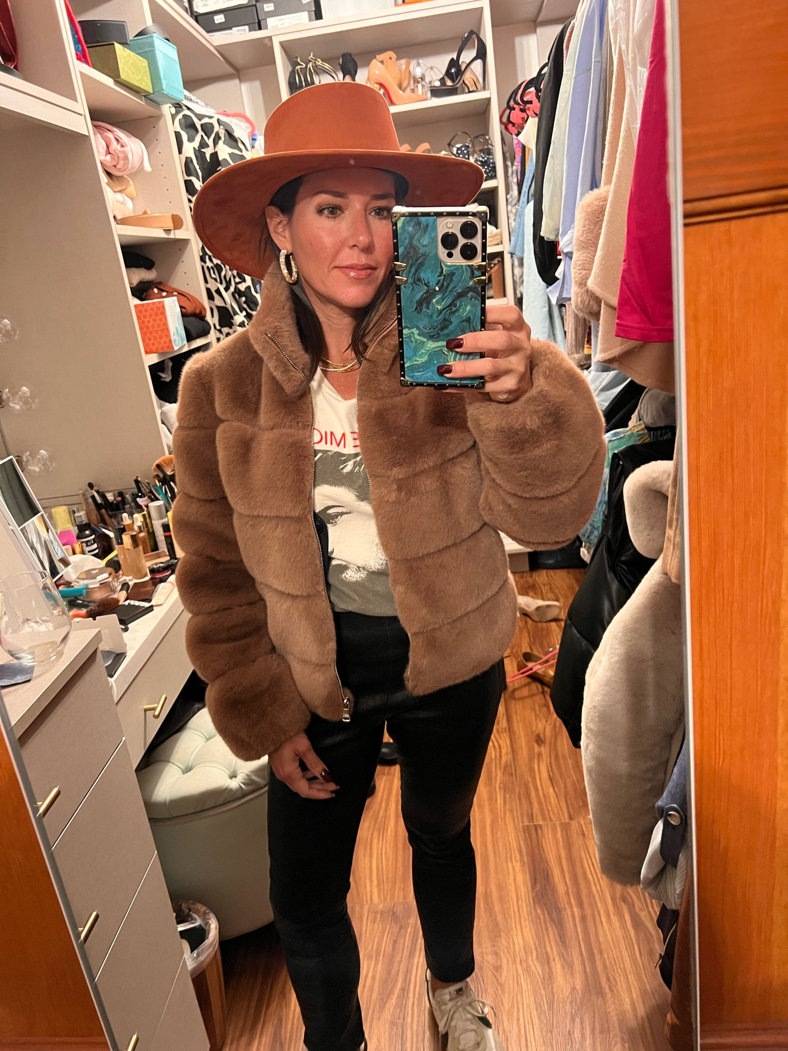 This George Michael T and a hat will be my winter uniform. And my #veronicabeard leather pants are my new jeans  