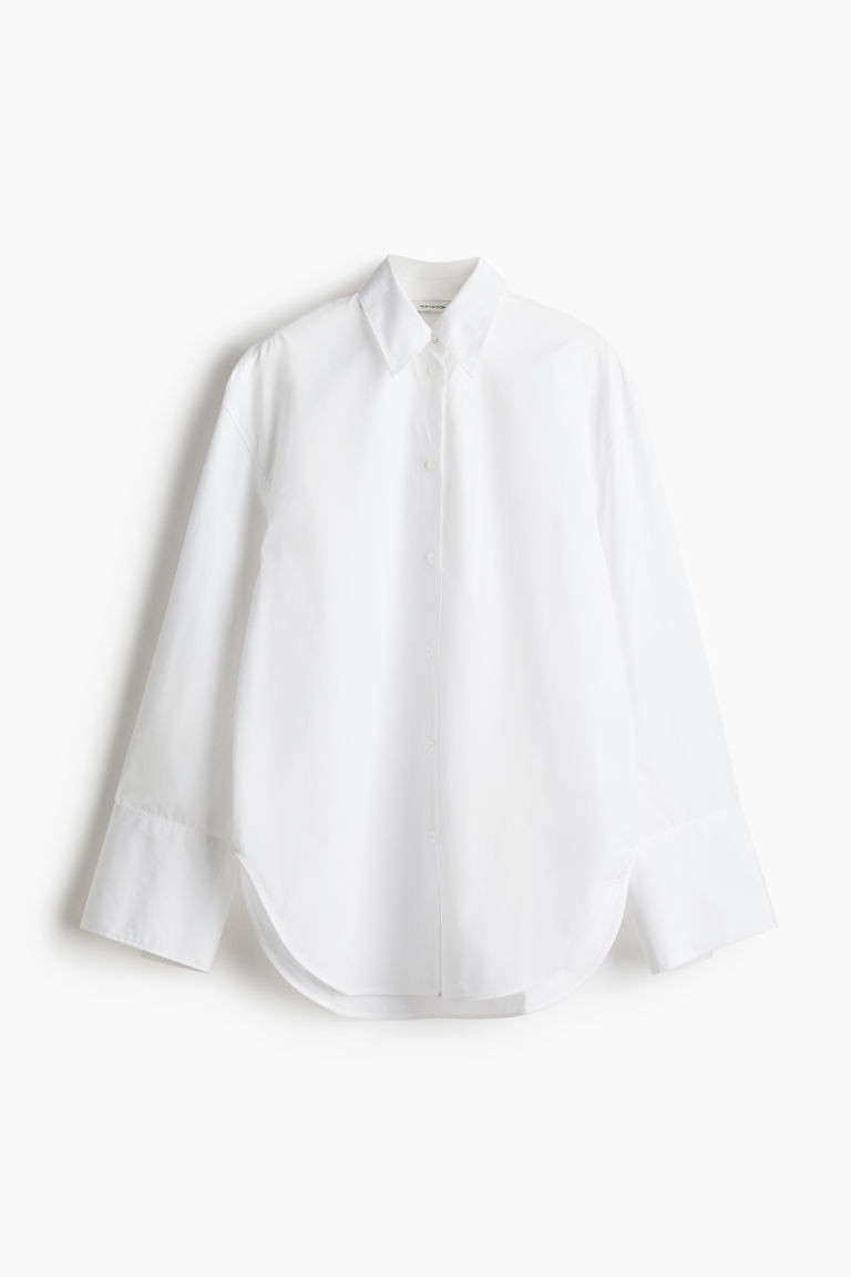 H & M - Loose-fit pima cotton shirt - White | H&M (UK, MY, IN, SG, PH, TW, HK)