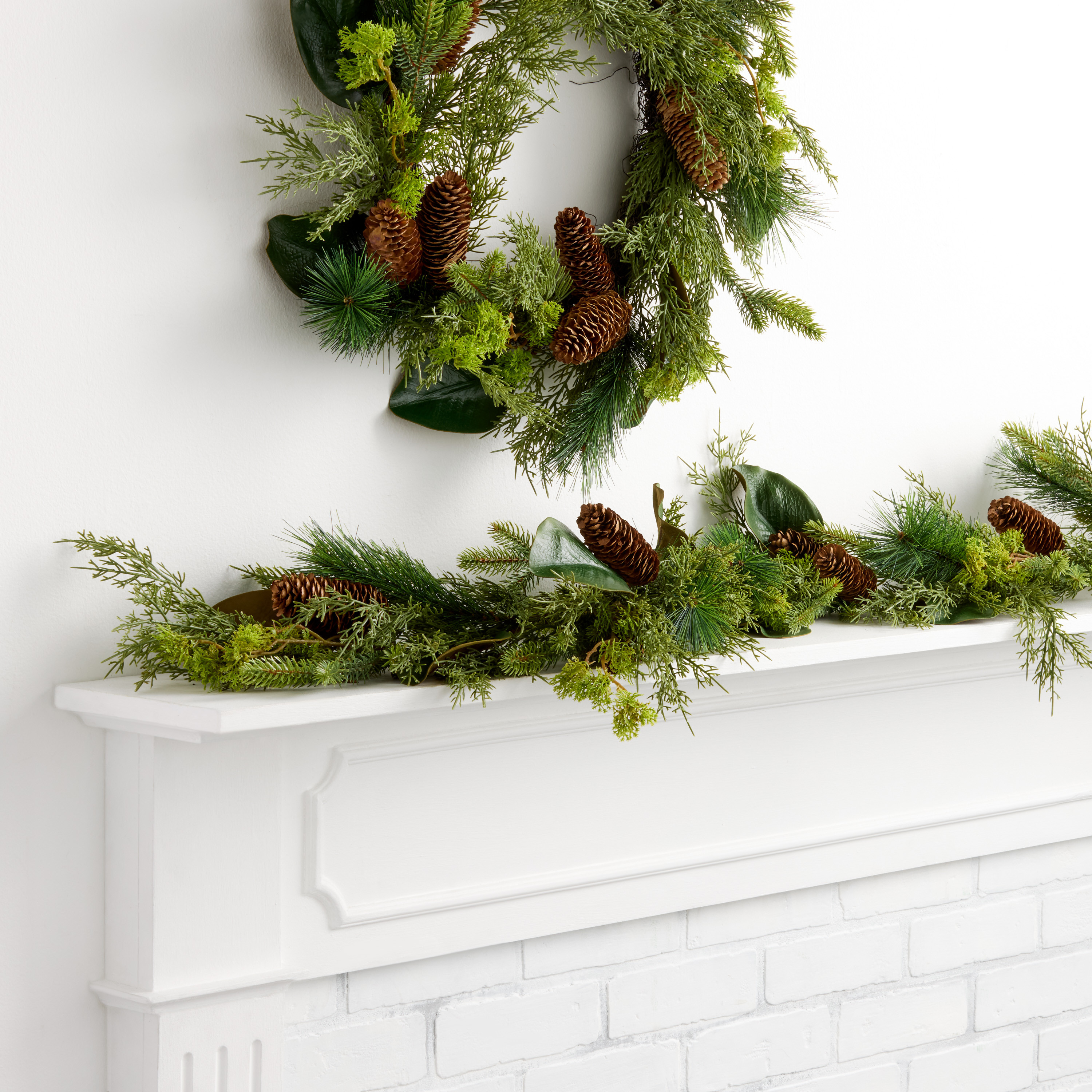 Green Faux Mossy Magnolia and Eucalyptus Decor Collection | World Market