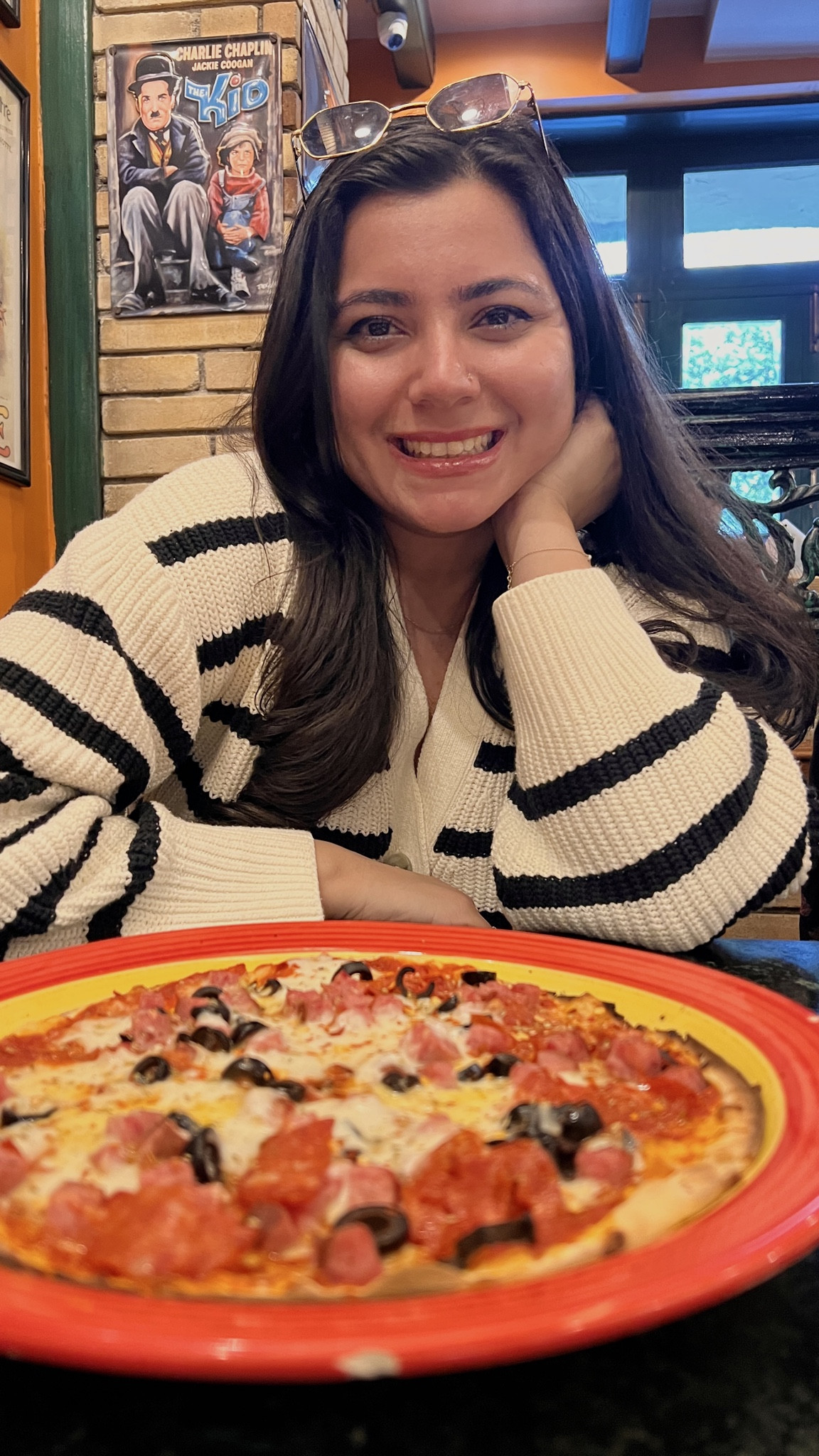 No match for the vibes this restaurant brings 🍕 Sweater is H&M 2024. 

#LTKootd #LTKSaleAlert #LTKgrwm