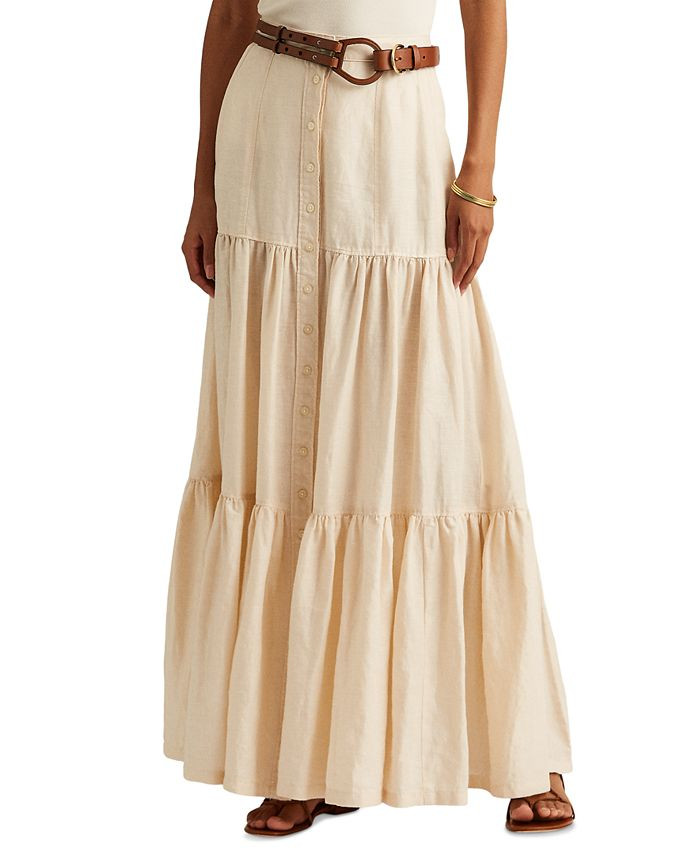 Lauren Ralph Lauren Lace-Trim Crinkled Cotton Shirt & Reviews - Skirts - Women - Macy's | Macys (US)